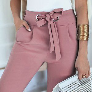 England Style Women Summer Solid Color Pencil Pant